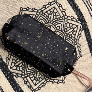 SHEIN Black and Gold Star Cosmetic Bag